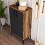 Hanah Home Zapatero Nogal y Antracita 60x35x111 cm - Mueble Organizador de Calzado con Estantes